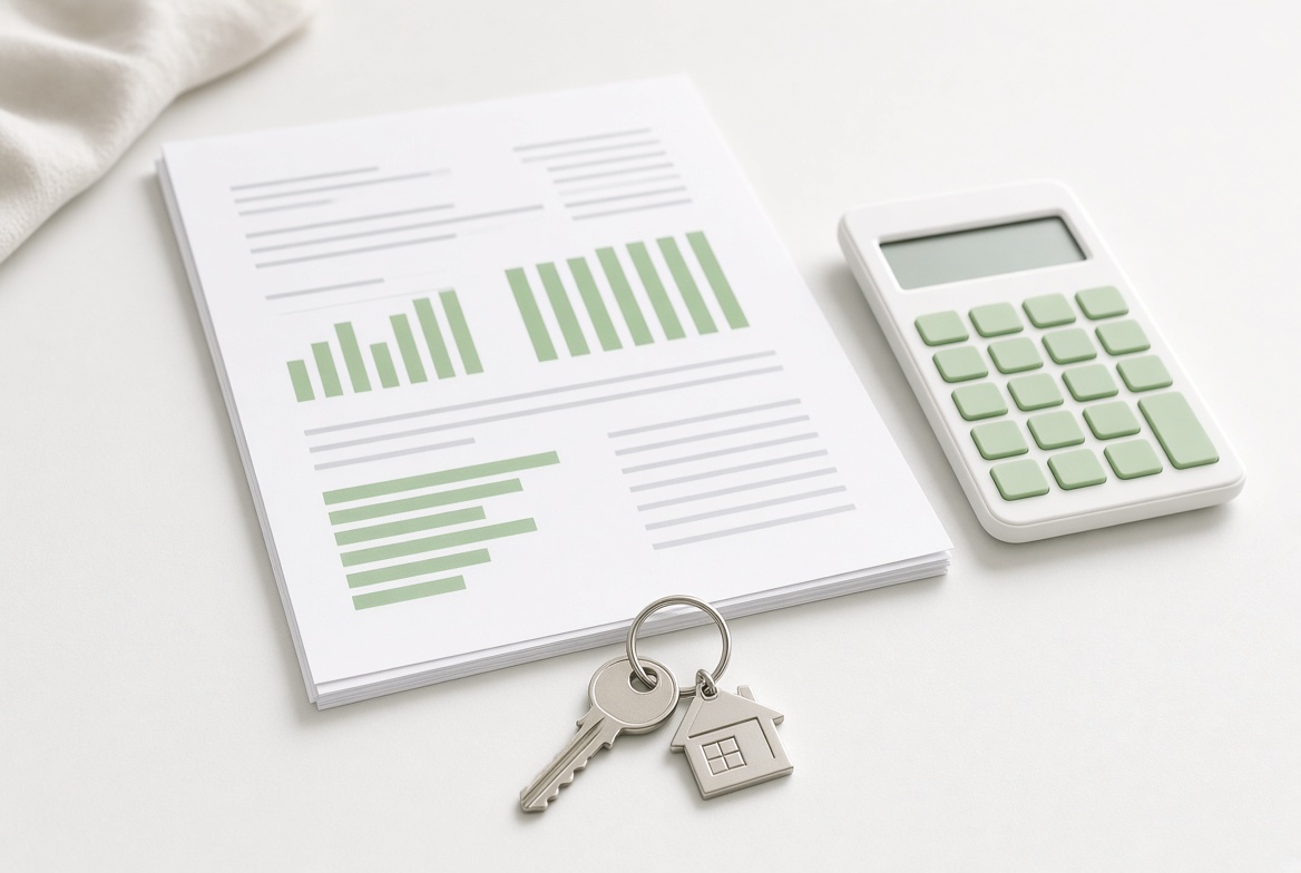 WWS puntentelling voor een huurwoning met rekenmachine en huissleutel